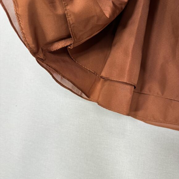 Revelry Kennedy Chiffon Convertible Dress Womens 14 Rust Off Shoulder Bridesmaid - Picture 4 of 14